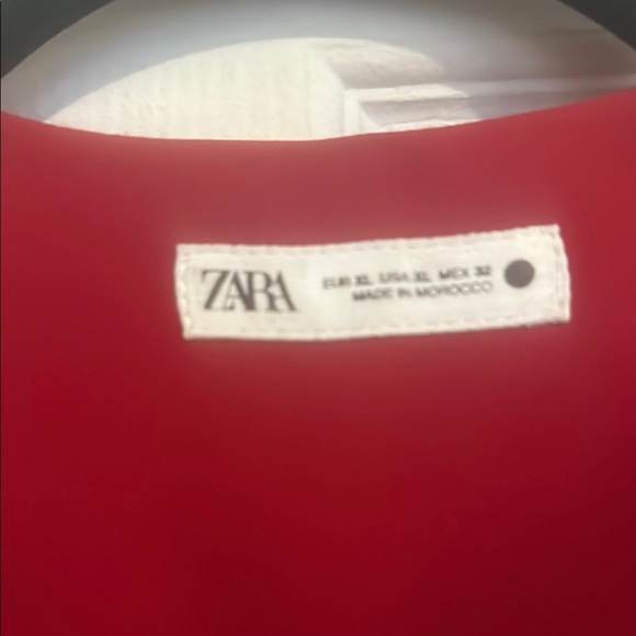Zara Red Blazer Minimalist Collarless Design size XL new with tags - Picture 7 of 8